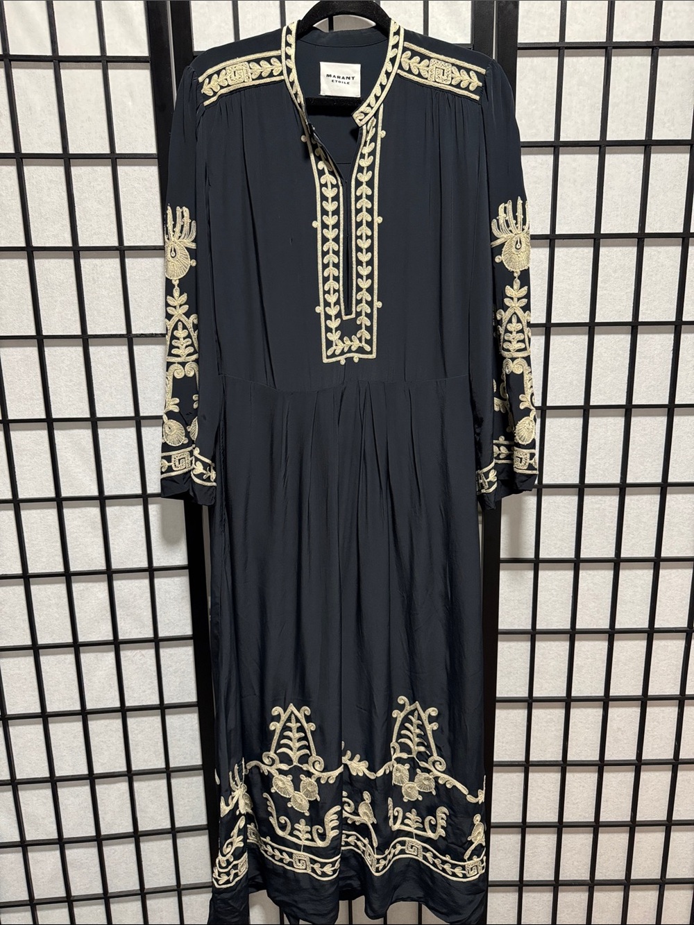 Isabel Marant Étoile Feliana Embroidered Midi Dress Size FR 40 (US 8) - Picture 8 of 16
